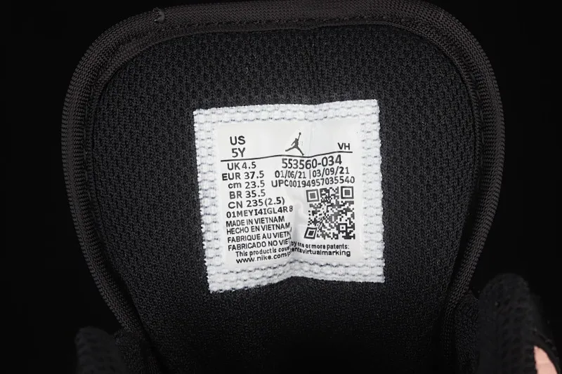 All categories Air Jordan Jordan series basketball shoes Air Jordan 1 Low G version pure original Air Jordan 1 Low AJ1 Joe 1 black powder low-top cultural leisure sports sneakers 553560-034